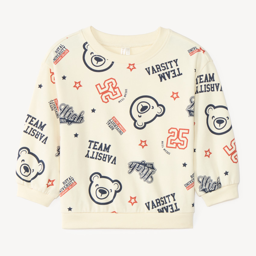 Sudadera de felpa semisobredimensionada para bebé niño con estampado divertido 