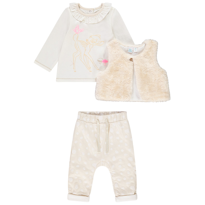 Conjunto de 3 piezas Bambi Disney para bebé niña 
