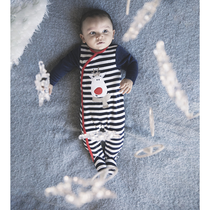 Pelele terciopelo rayas + motivo navideño  Additional Pelele terciopelo rayas + motivo navideño