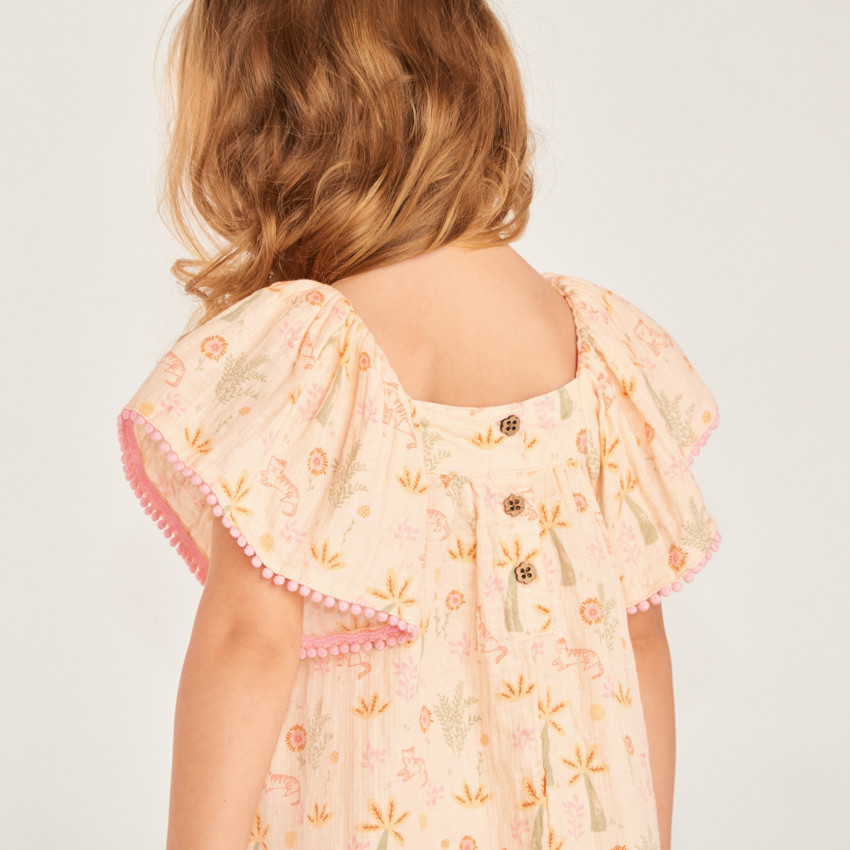 Conjunto de 2 piezas: vestido + diadema de estampado divertido para niña bebé. 