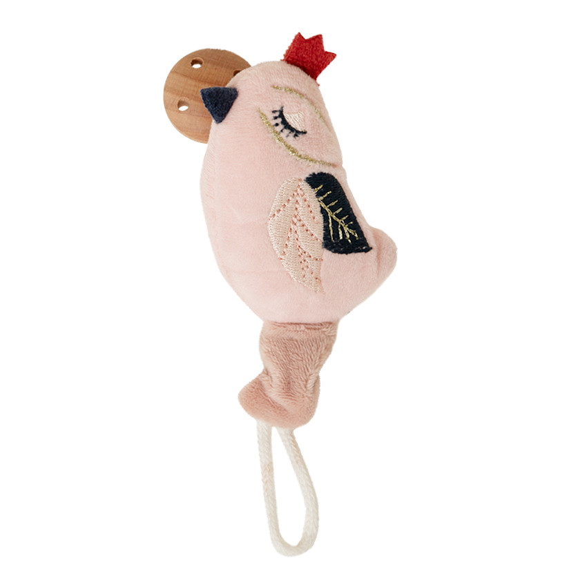 Sujetachupete de terciopelo pájaro 