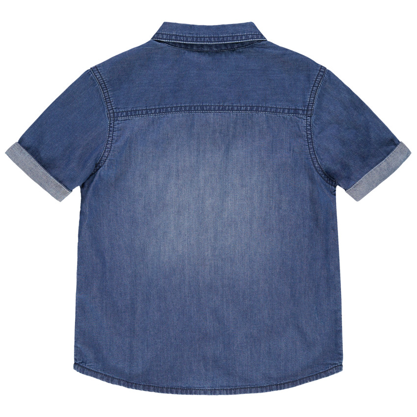 Camisa de manga corta de punto con efecto desgastado con bolsillos y bordados  Additional Camisa de manga corta de punto con efecto desgastado con bolsillos y bordados