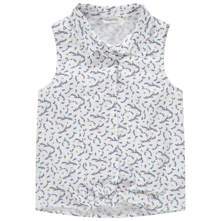 Chemise sans manche à imprimé floral all-over 