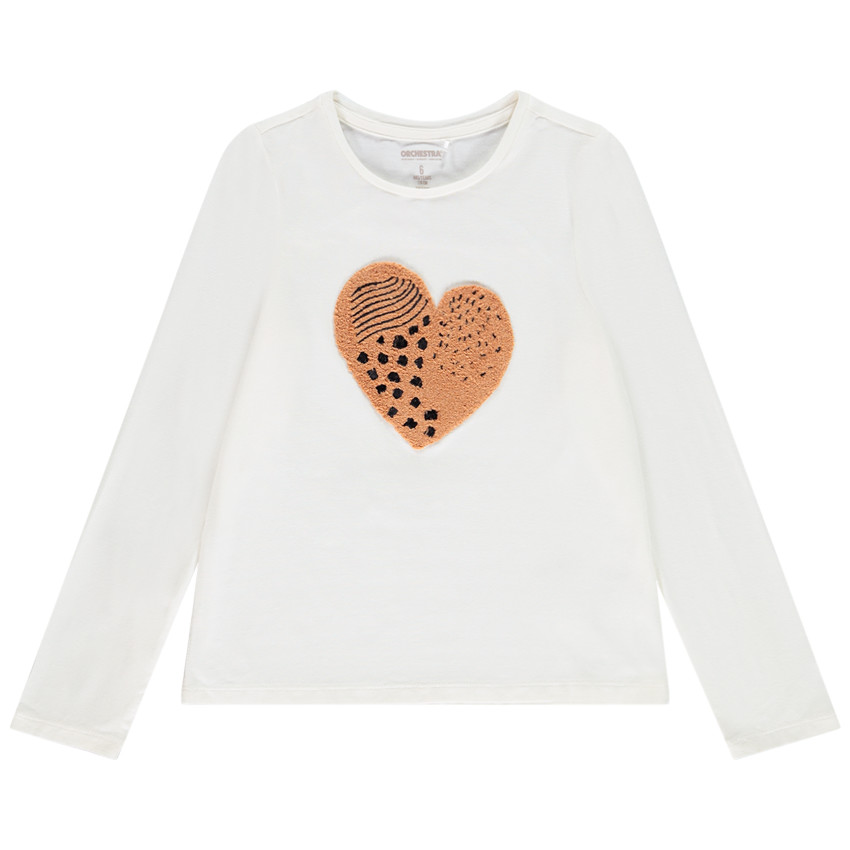 Camiseta manga larga motivo corazón de sherpa 