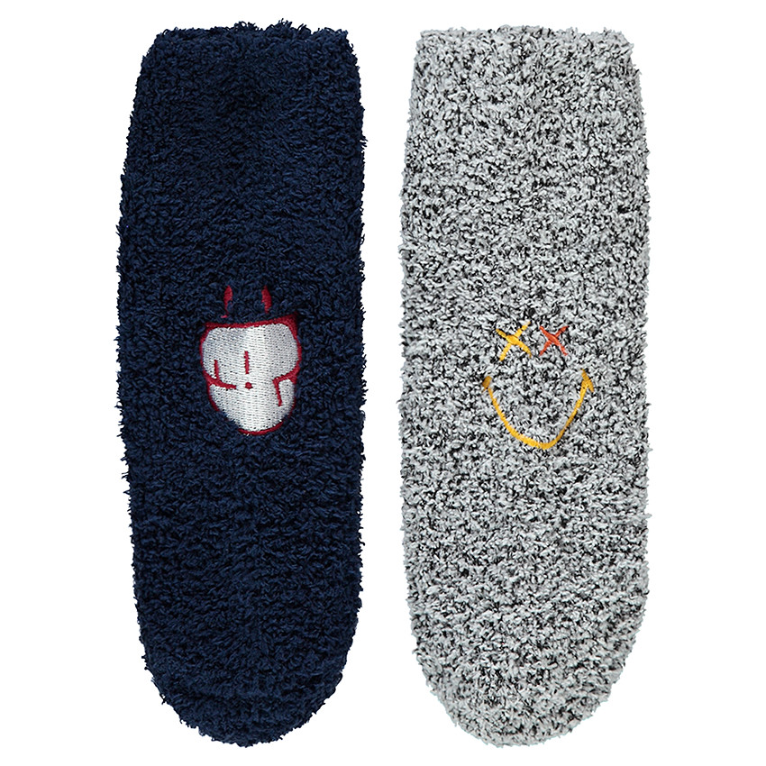 Juego de 2 pares de calcetines con motivos bordados ©Smiley  