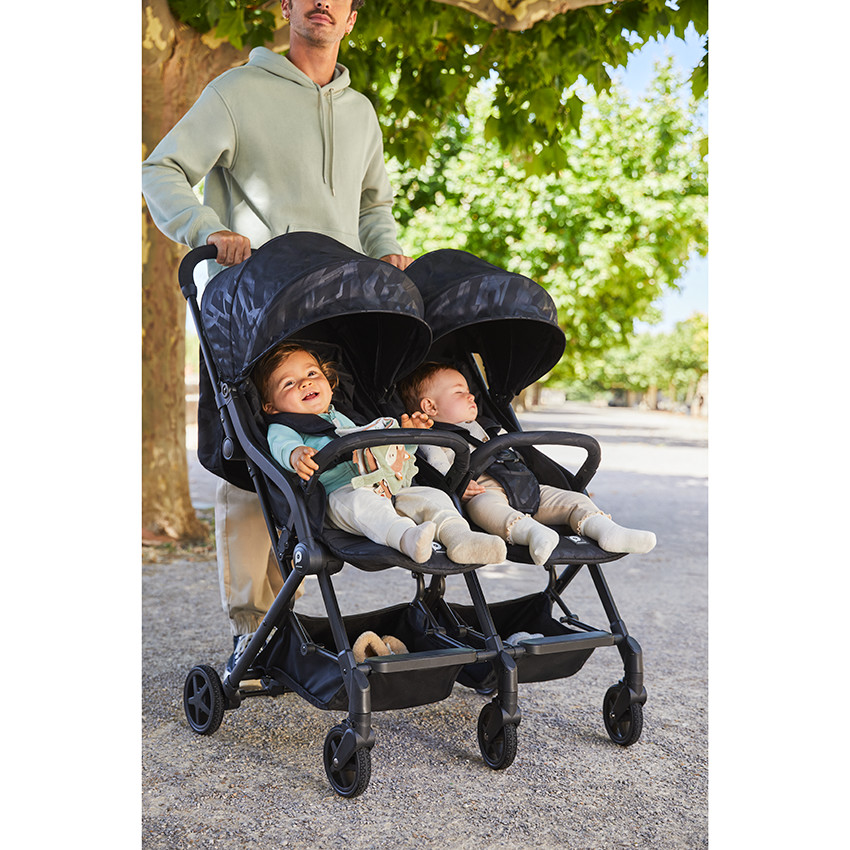 Cochecito doble premium Aria Twin - Negro 