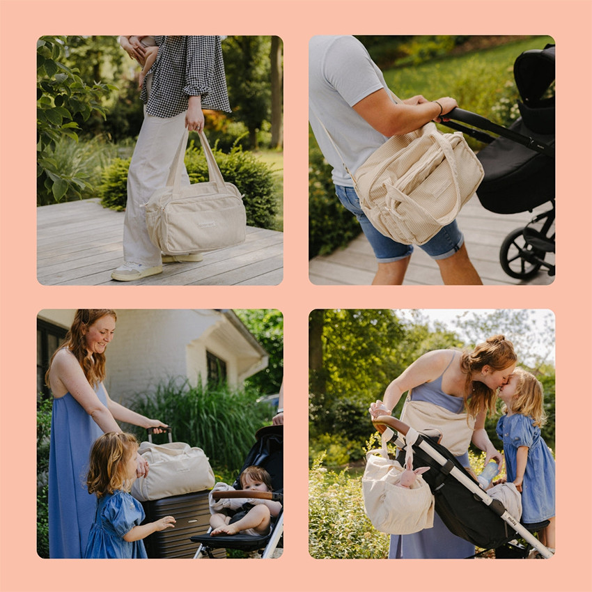 Bolso maternidad Fluffy de pana beige 