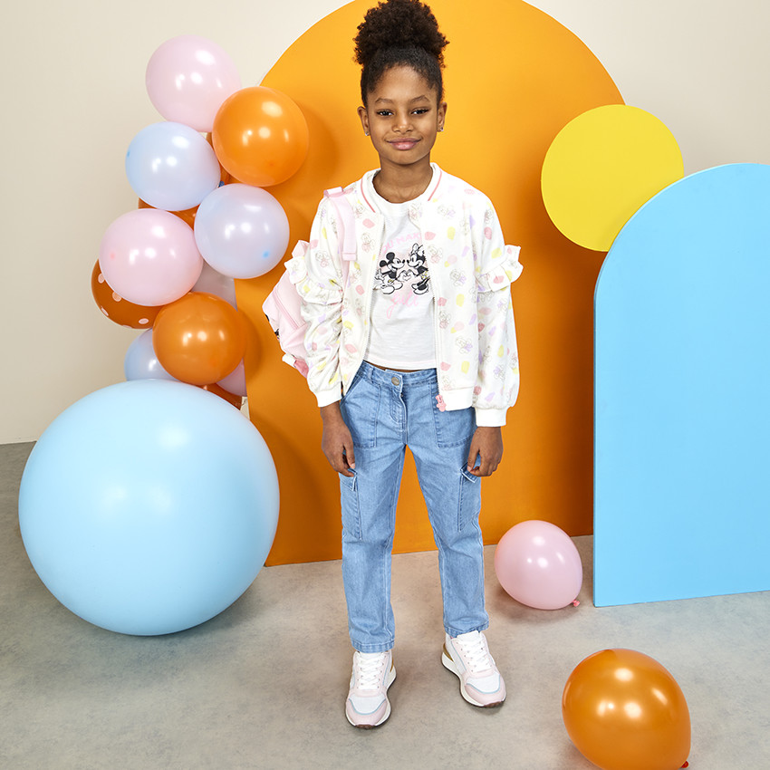 Chaleco de felpa con volantes estampado de Minnie Disney para niña 