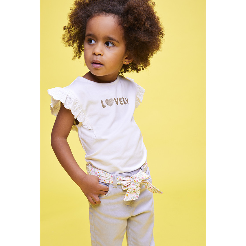 Camiseta manga corta volante 