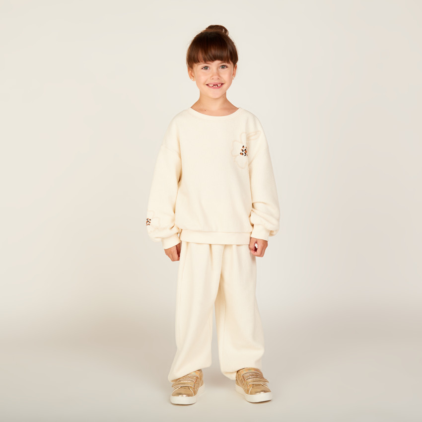 Sudadera de felpa oversize con cordones para niña 