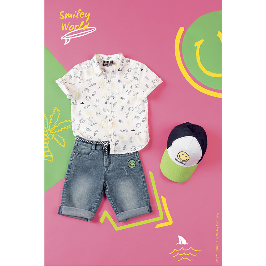 pantalon corto  vaquero used badge Smiley 