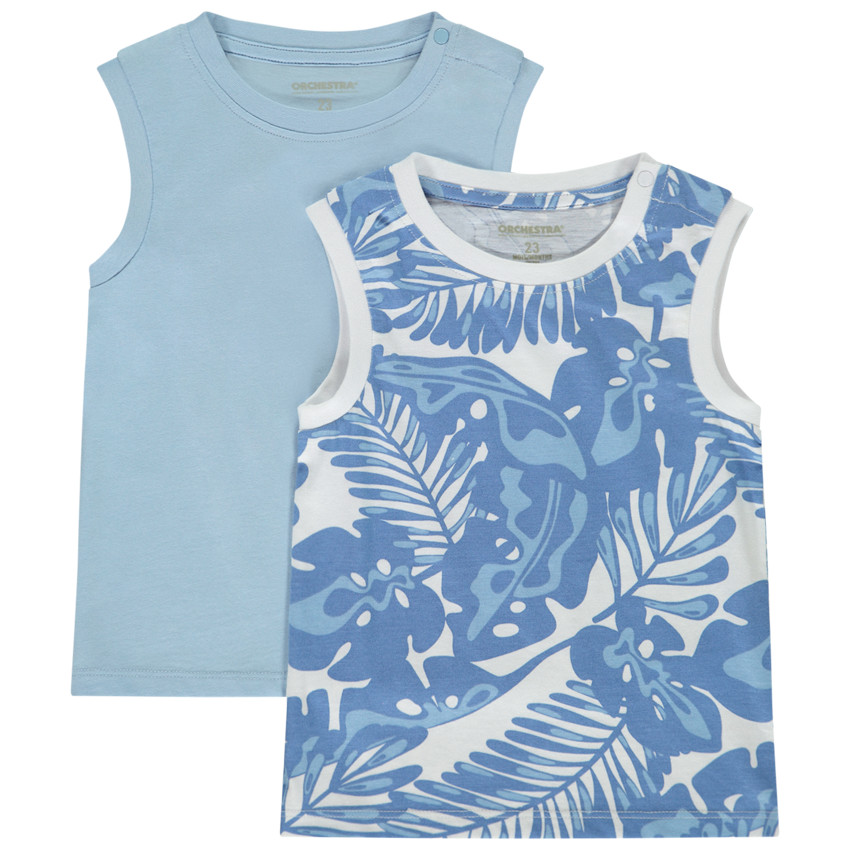 Pack de 2 camisetas sin mangas para bebé niño 