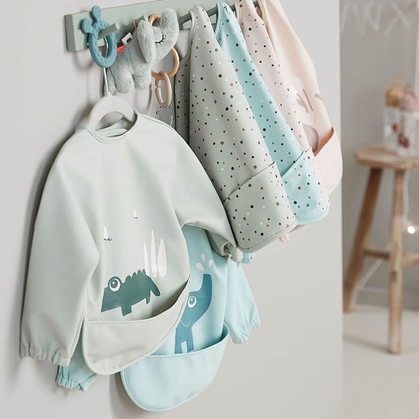 Bib de babero de manga larga - Azul 