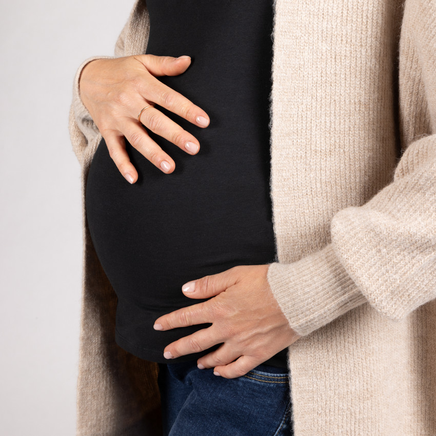 Chaleco largo de manga larga de punto liso para mujer 