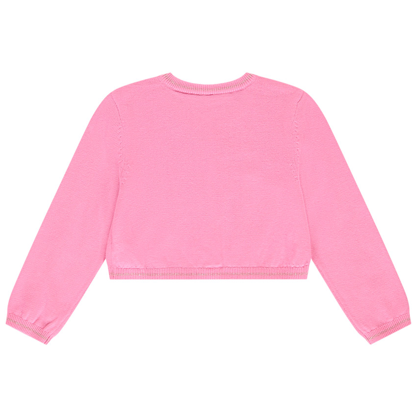 Chaleco de punto con mangas largas y calados para bebé niña 