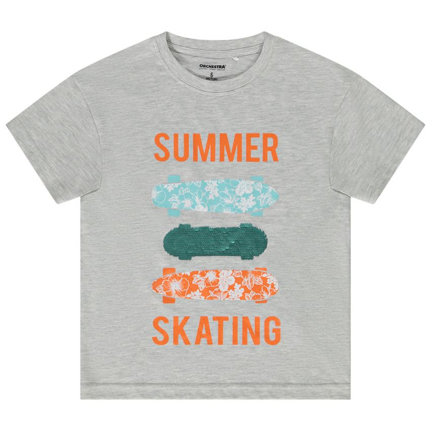 Camiseta manga corta print y lentejuelas mágicas skate para niño  Additional Camiseta manga corta print y lentejuelas mágicas skate para niño
