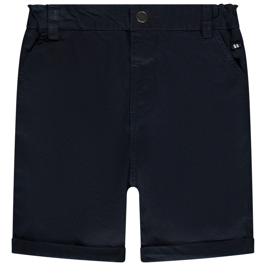 Bermudas de corte chino unicolor en algodón texturizado para bebé niño 