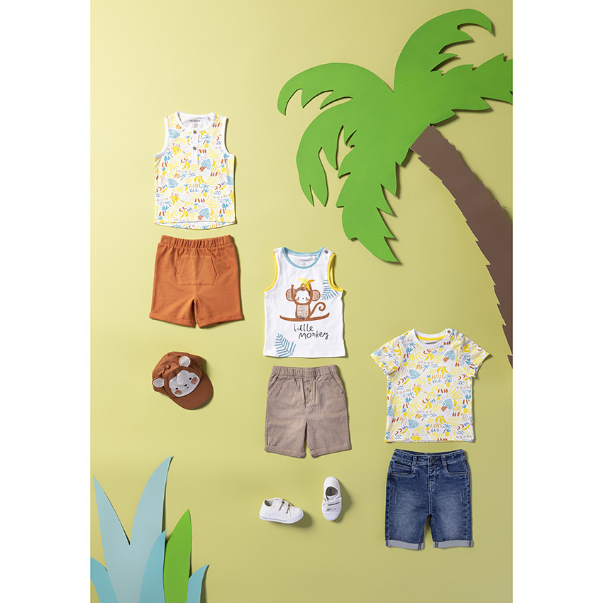 pantalon corto  vaquero efecto used à bolsillos 