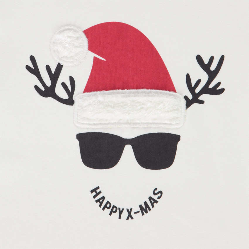Camiseta de manga larga en algodón con imagen divertida de Papá Noel Main Camiseta de manga larga en algodón con imagen divertida de Papá Noel