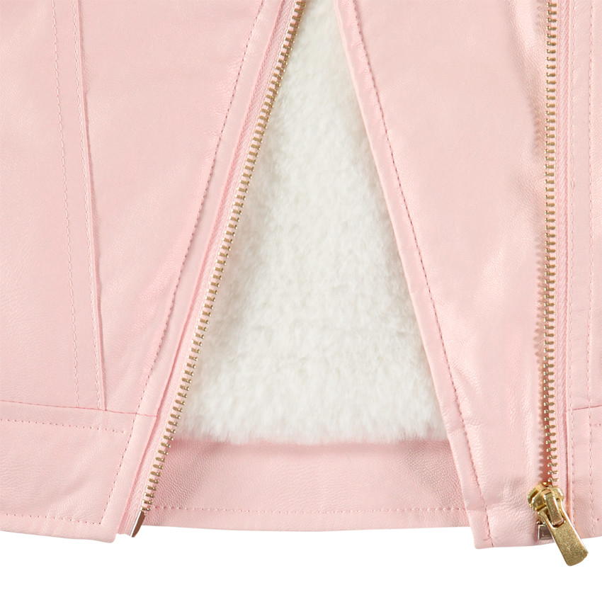 Perfecto  en simili cuir rose doublé sherpa à poches zippées 