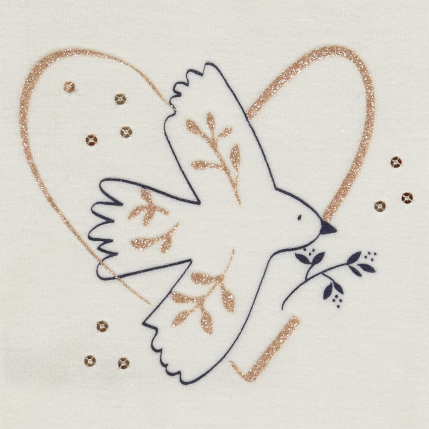 Pijama de 2 piezas de terciopelo con estampado de purpurina para niña 