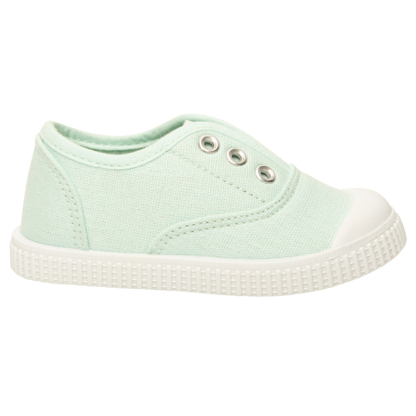 Zapatillas bajas de lona con lengüeta elástica para bebé niña 