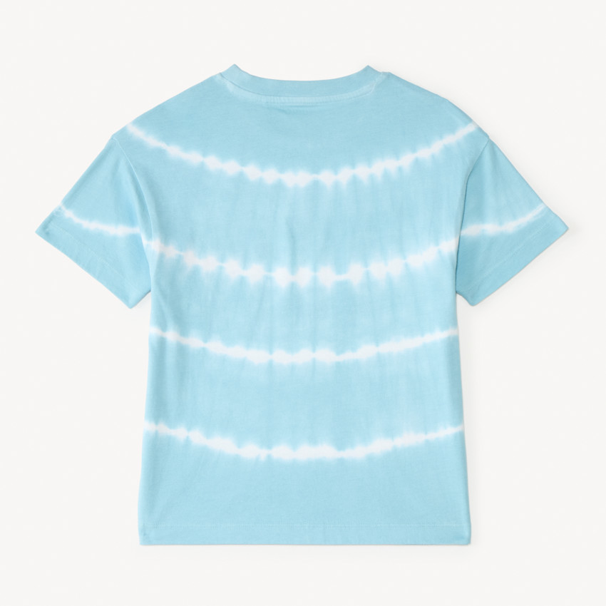 Camiseta de manga corta con estampado tie dye de surf para niño 