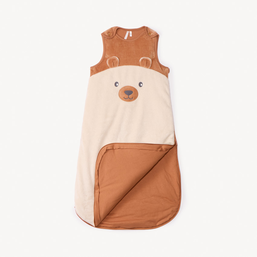 Saco de dormir de terciopelo TOG 3 con mangas desmontables Oso para bebé 