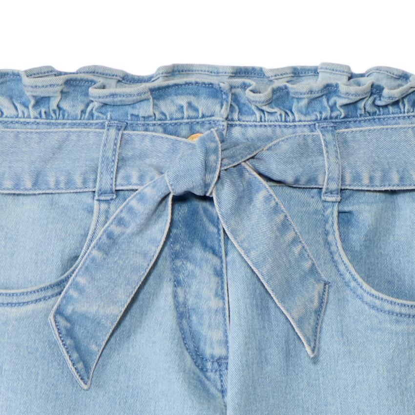 Jean paperbag con cinturón para niña 