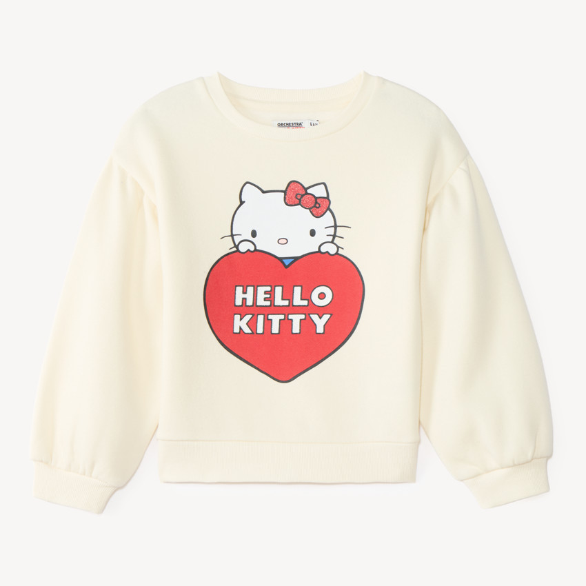 Sudadera de niña de felpa oversize con estampado de Hello Kitty 