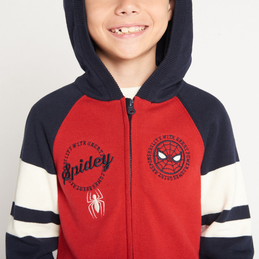 Chaqueta de punto con capucha y manga larga Spider Man niño 
