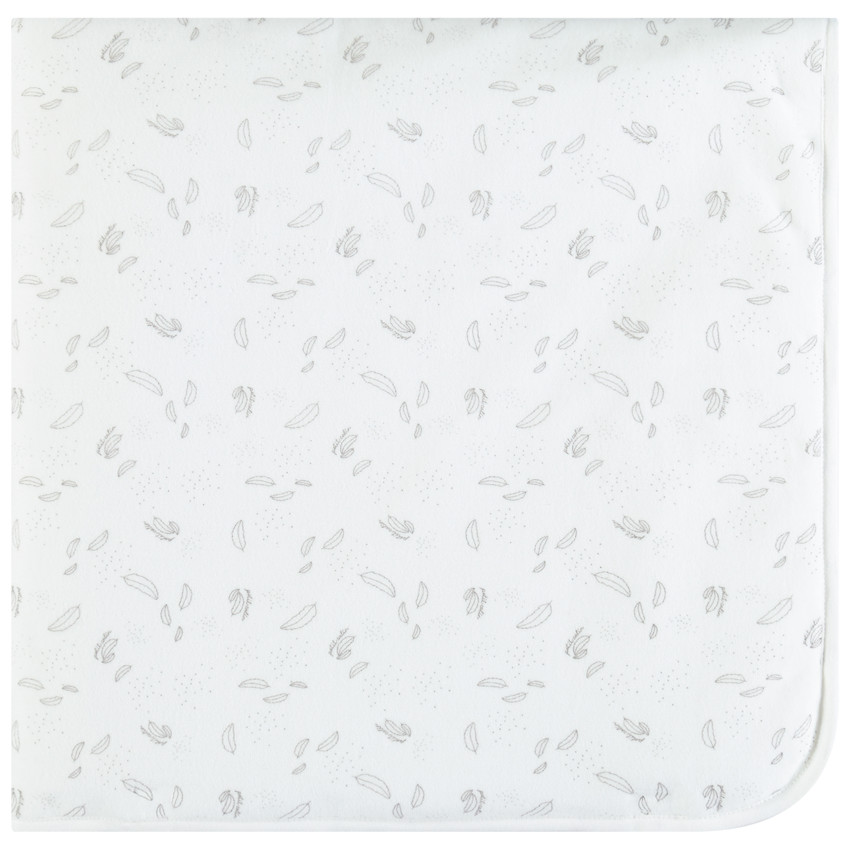 Manta de terciopelo estampado de plumas 