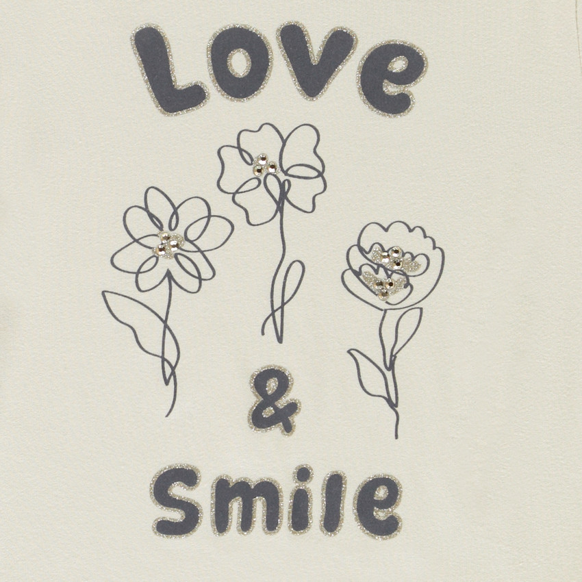 Pelele de niña con estampado de flores y strass en el cuello alto 