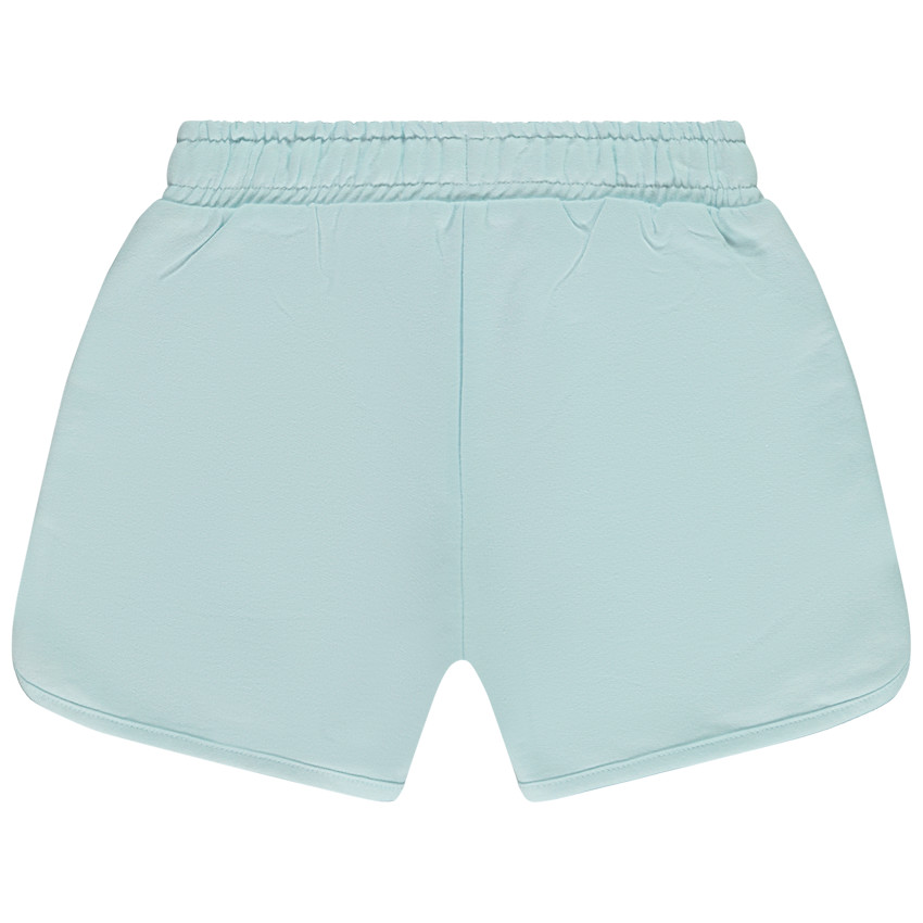 Short de felpa lisa con cordón ajustable en contraste para niña 