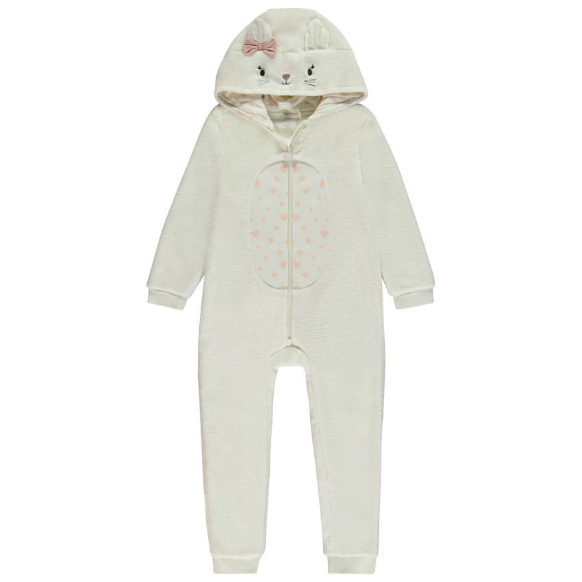 Pelele de sherpa con capucha de gato para niña  Additional Pelele de sherpa con capucha de gato para niña