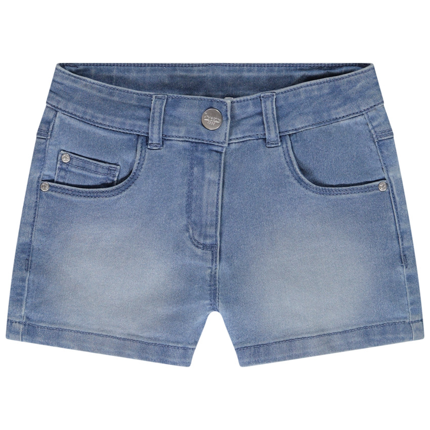 Short vaquero efecto lavado para niña 