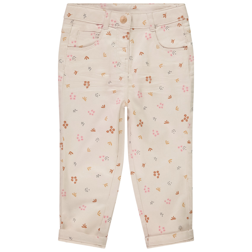 Pantalón slim estampado y forrado de jersey para niña 