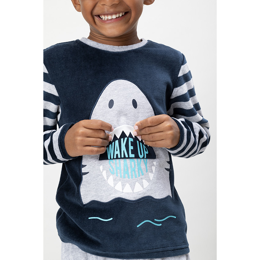 Pijama de terciopelo tiburón 
