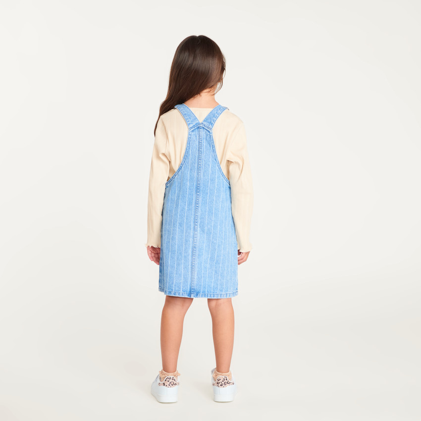 Vestido de tirantes para niña de denim 