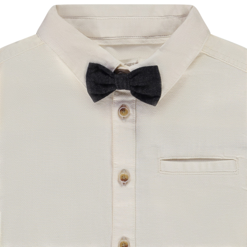 Camisa de manga larga con pajarita desmontable para niño 