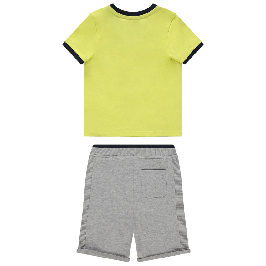 Conjunto camiseta manga corta estampado animal y bermudas 