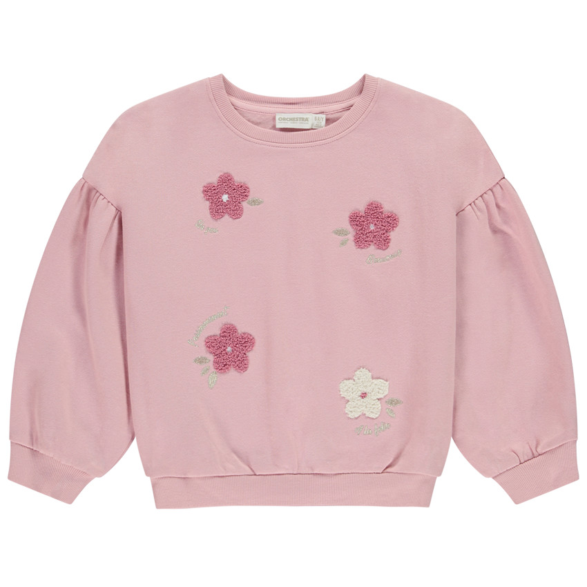 Sudadera oversize con estampado floral para niña 
