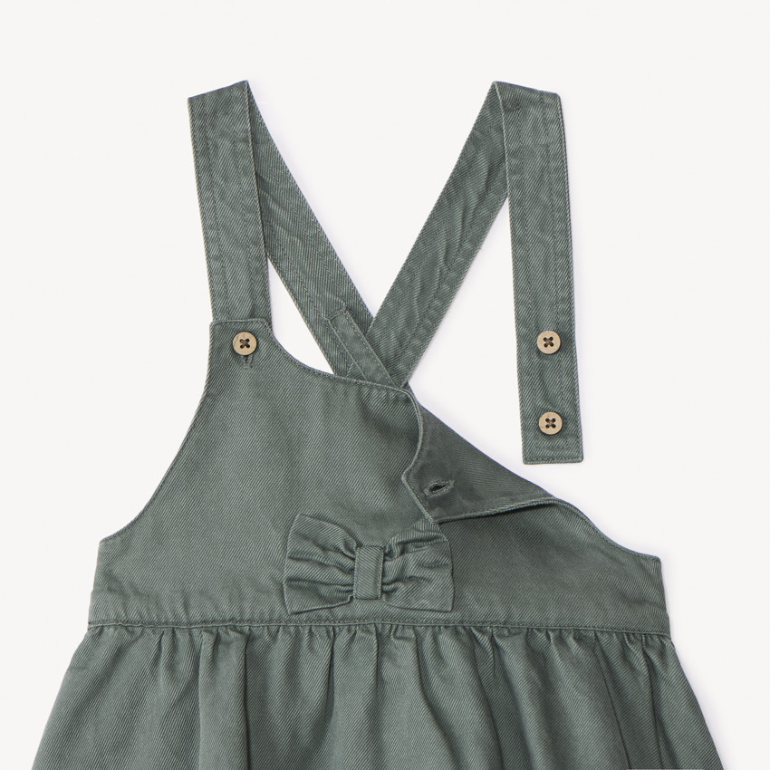 Robe à bretelles croisées et nœud pour bébé fille 
