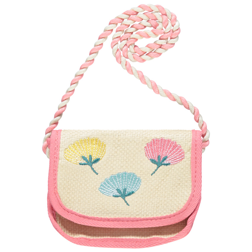 Bolso bandolera solapa con bordado de flores 