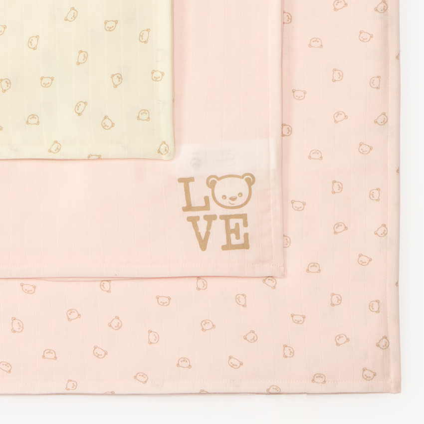 Pack de 3 langes con motivos de osito para niña. 