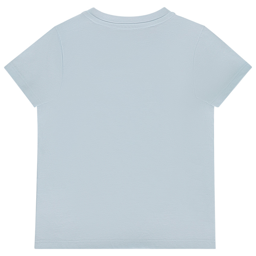 Camiseta de manga corta lisa con print marino para bebé niño 