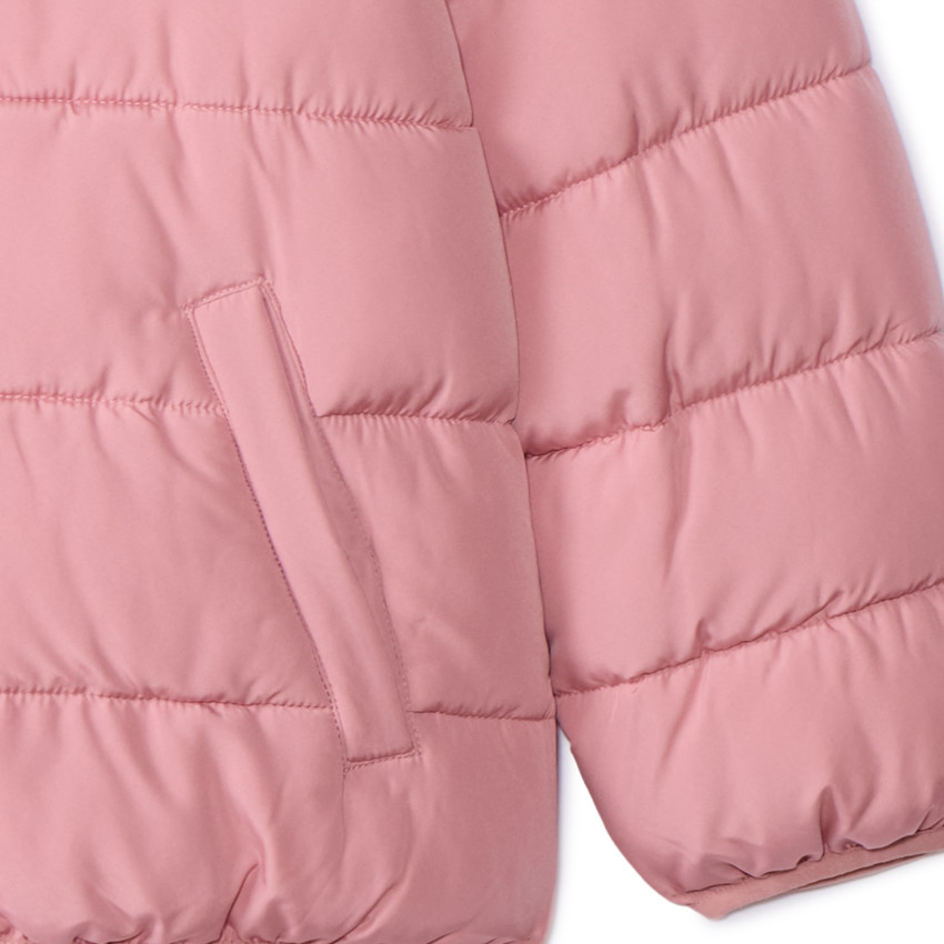 Plumífero acolchado con forro micropolar para niña 