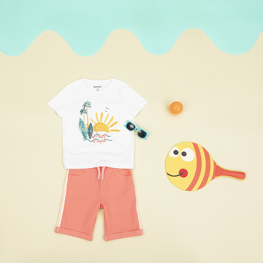 Conjunto camiseta manga corta print paisaje y bermudas  Additional Conjunto camiseta manga corta print paisaje y bermudas
