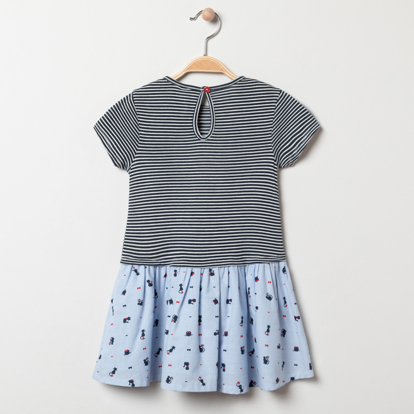 Vestido de manga corta efecto 2 en 1 