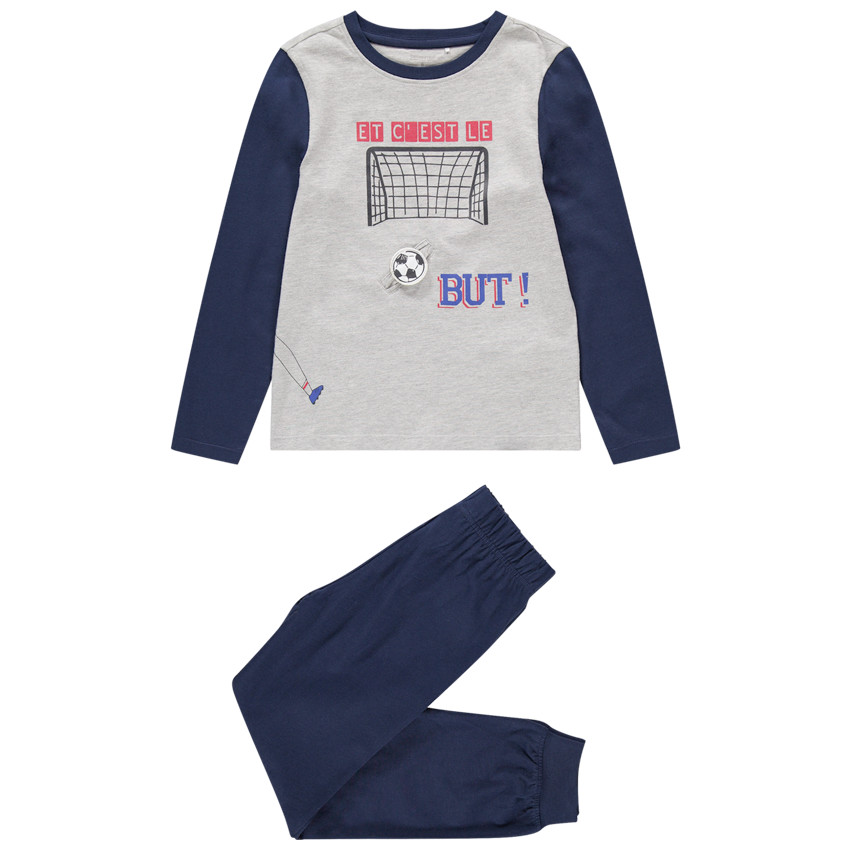 Pijama de punto con dibujos de football estampados 